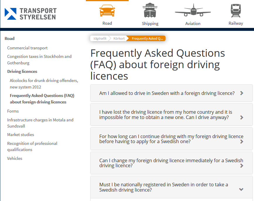 Driving licences in Sweden